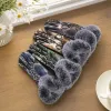 Grey plush decorative snake-patterned gloves are warm and anti-slip for women's autumn and winter accessories details Picture